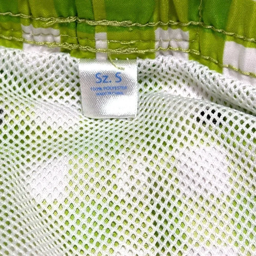Southern Tide Green Gingham Swim Trunks Checks Size S Coastal Resort Vacation